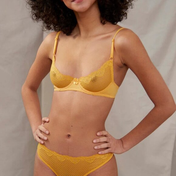 NWT Timpa Lingerie Alice Demi Bra (still in bag) 32B Marigold color - Picture 9 of 9